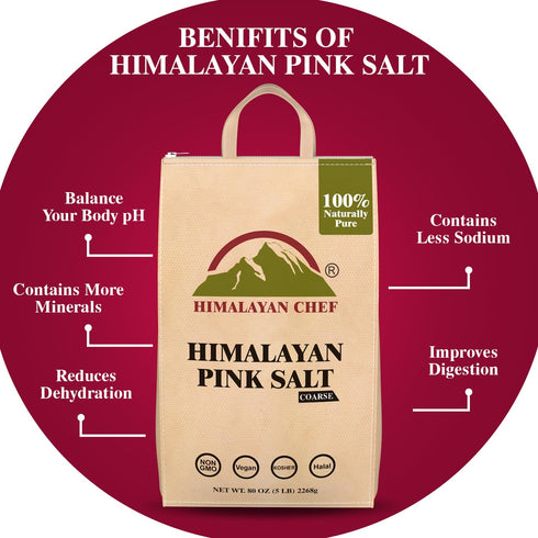 Himalayan Chef Pink Salt Coarse - 5 lbs Bag | Pack of 3